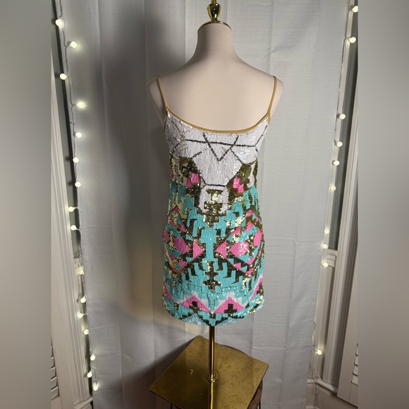 G-list Sequin Embellished Multicolor Cocktail Dress - Picture 2 of 10
